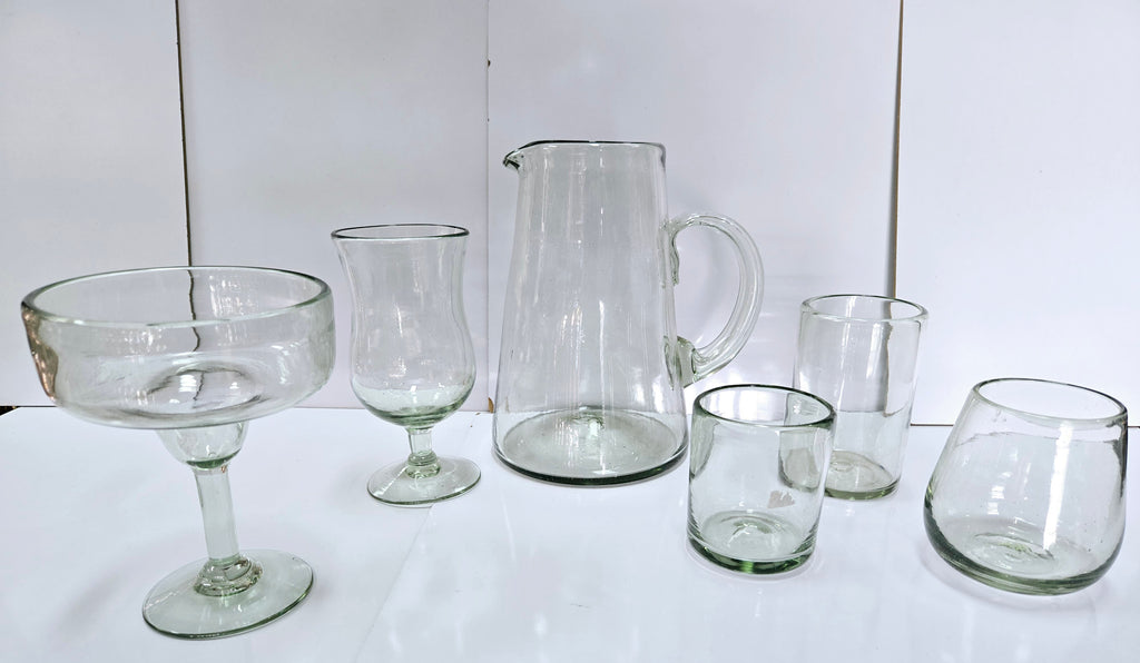 Set de 6 Vasos de Vidrio Soplado Cristal – 10 oz + Regalo Incluido