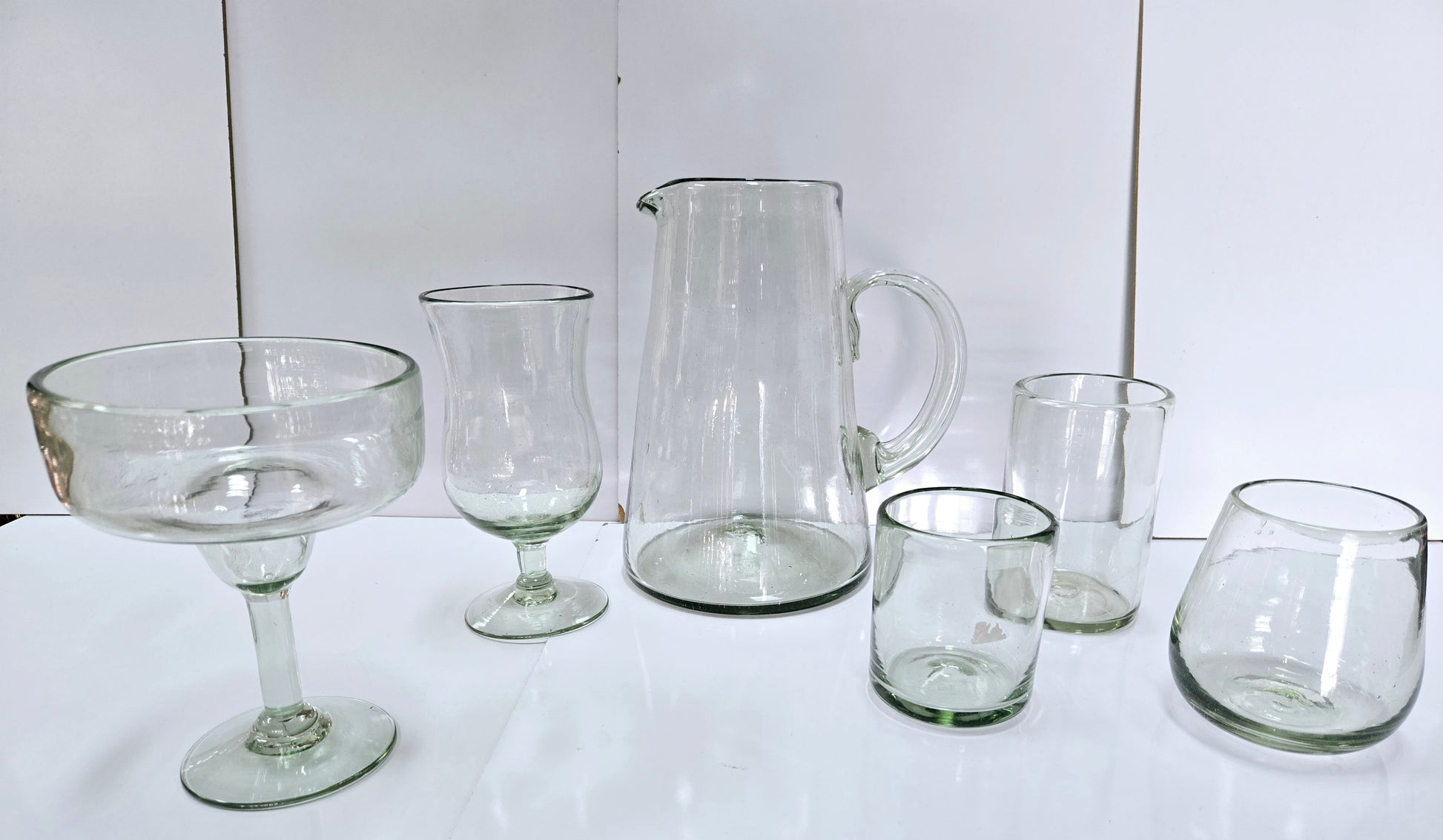 Set de 6 Vasos de Vidrio Soplado Cristal – 10 oz + Regalo Incluido