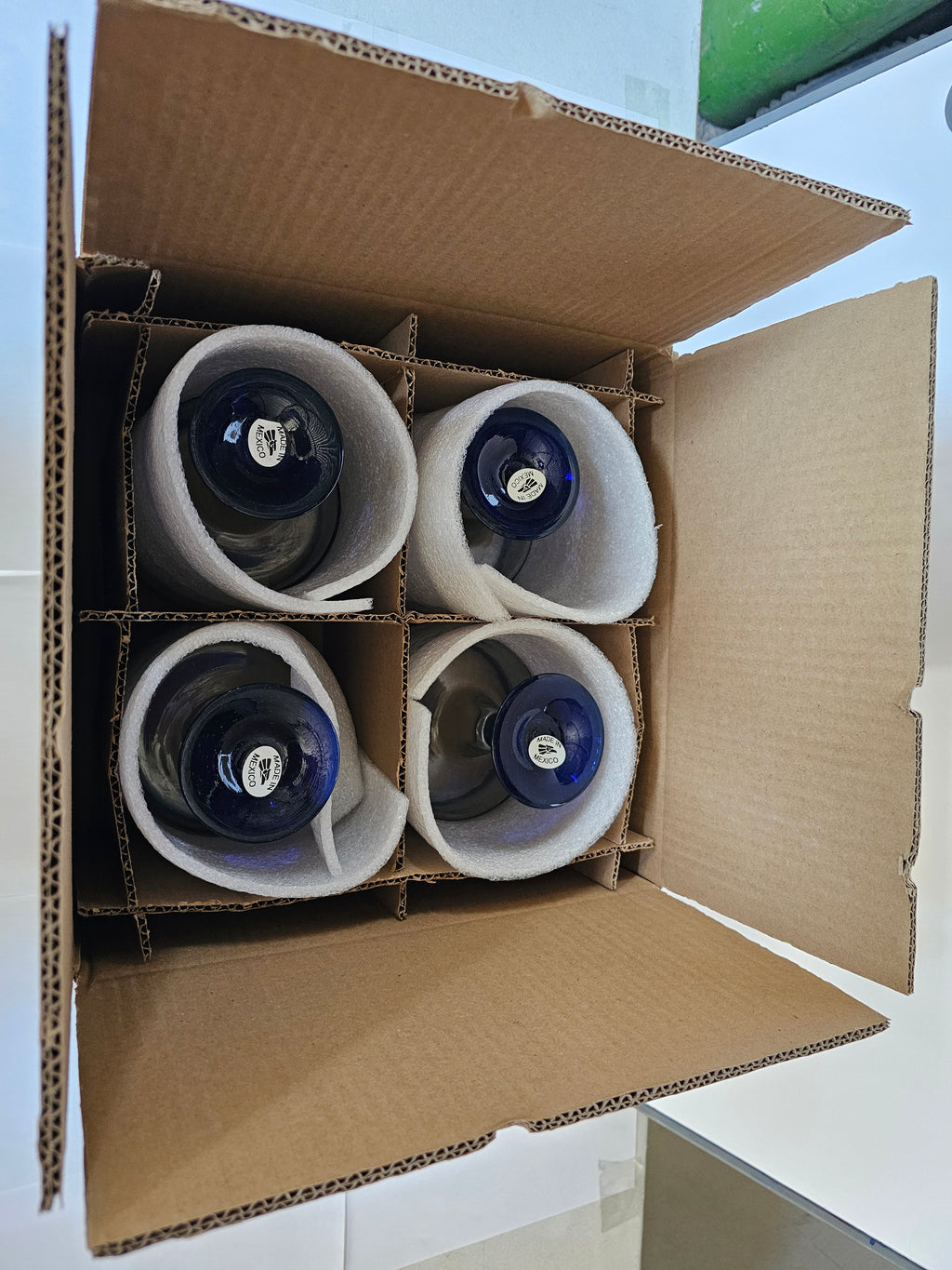 Set de 4 Copas Margarita de Vidrio Soplado Posta Cobalto – 16 oz