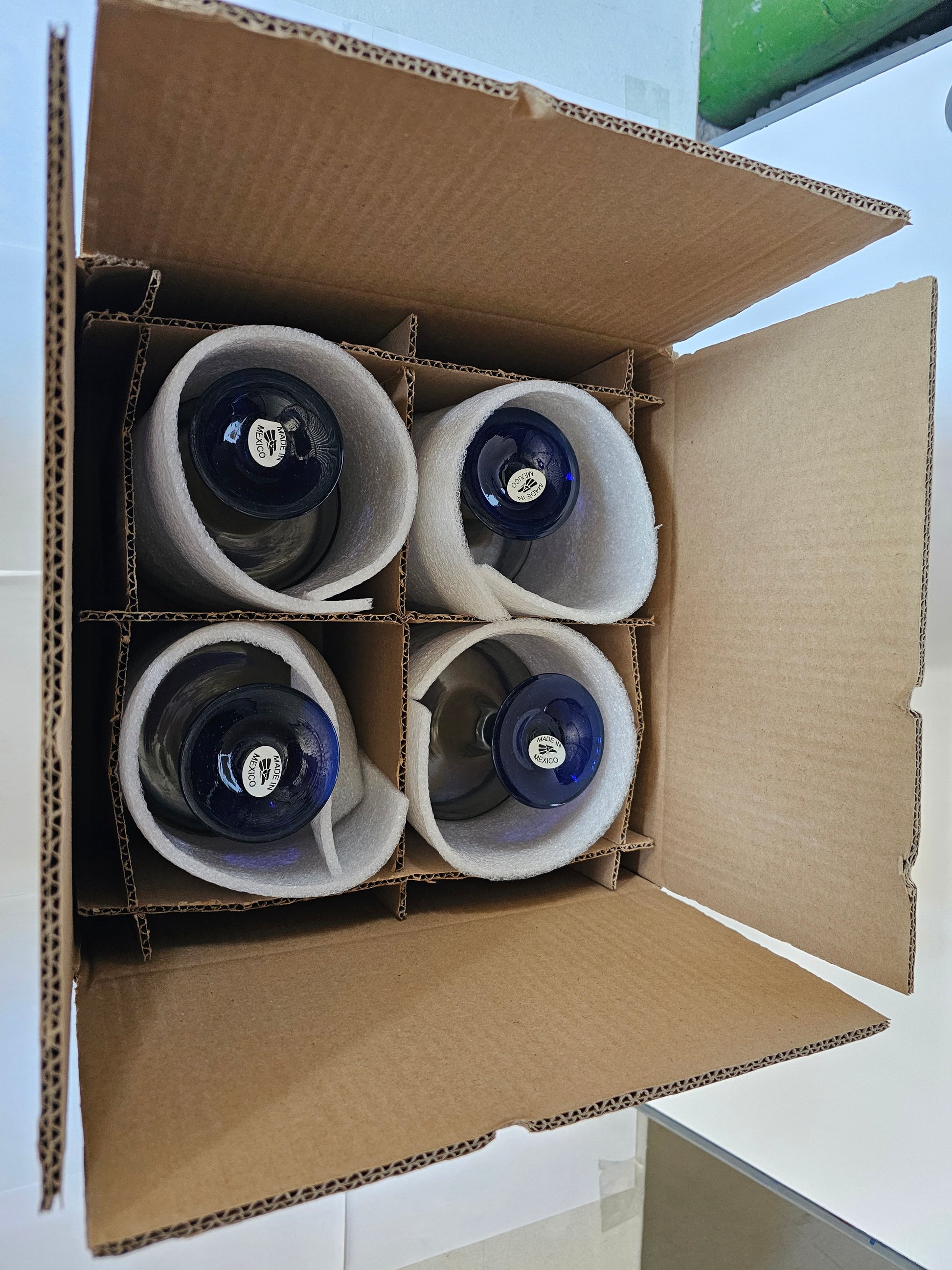 Set de 4 Copas Margarita de Vidrio Soplado Posta Cobalto – 16 oz