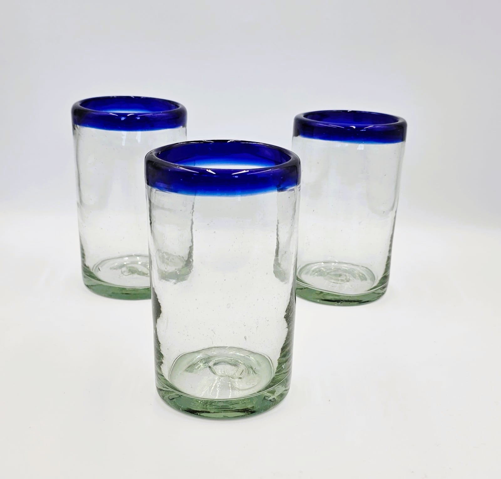 Set de 6 Vasos de Vidrio Soplado Artesanal para Agua – 14 oz + Regalo Incluido