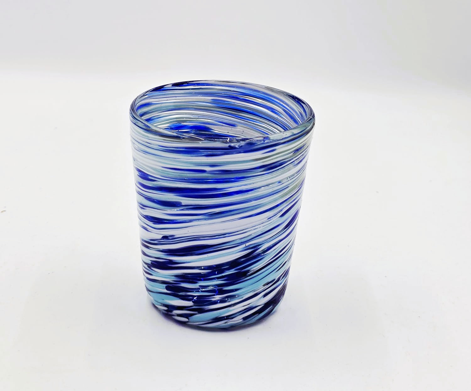 Set de 6 Vasos de Vidrio Soplado Pintas Blue Toneadas + Regalo Incluido