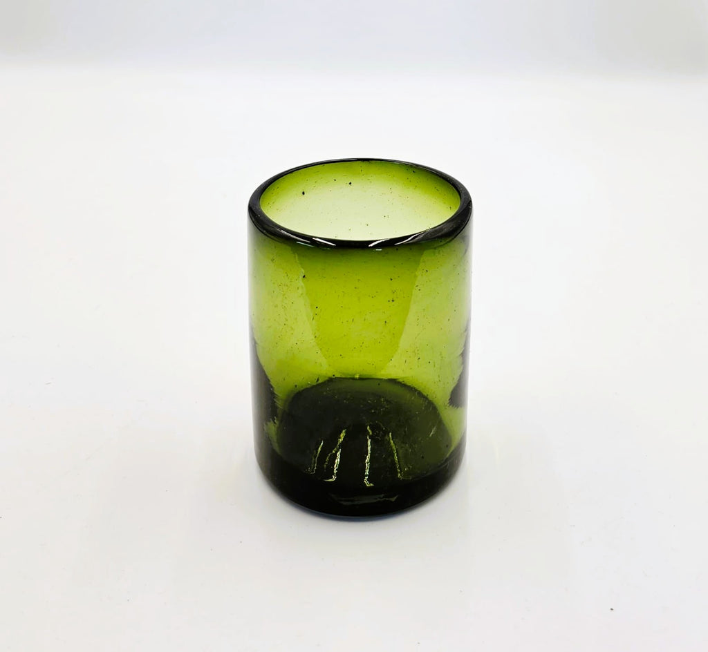 Set de 6 Vasos de Vidrio Soplado Verde Olivo – 10 oz