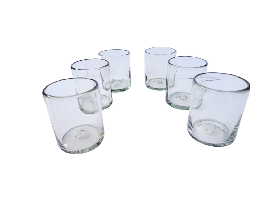 Set de 6 Vasos de Vidrio Soplado Cristal – 10 oz + Regalo Incluido