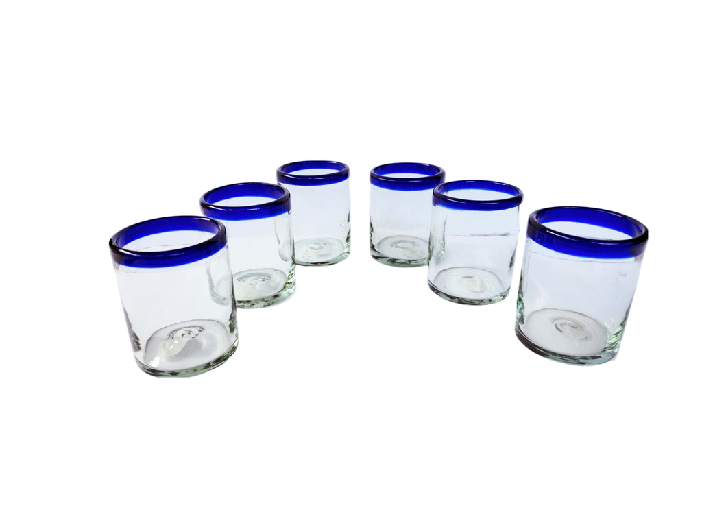Set de 6 Vasos de Vidrio Soplado Artesanal – 10 oz + Regalo Incluido