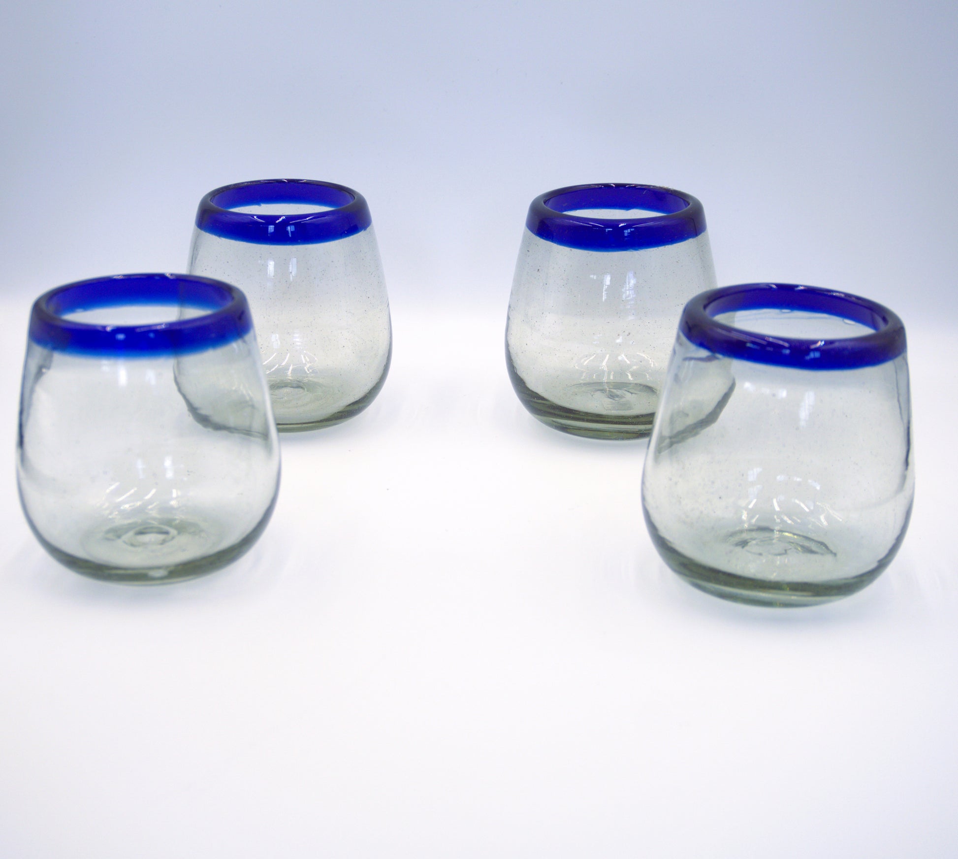 Set de 6 Vasos de Vidrio Soplado Forma Bola