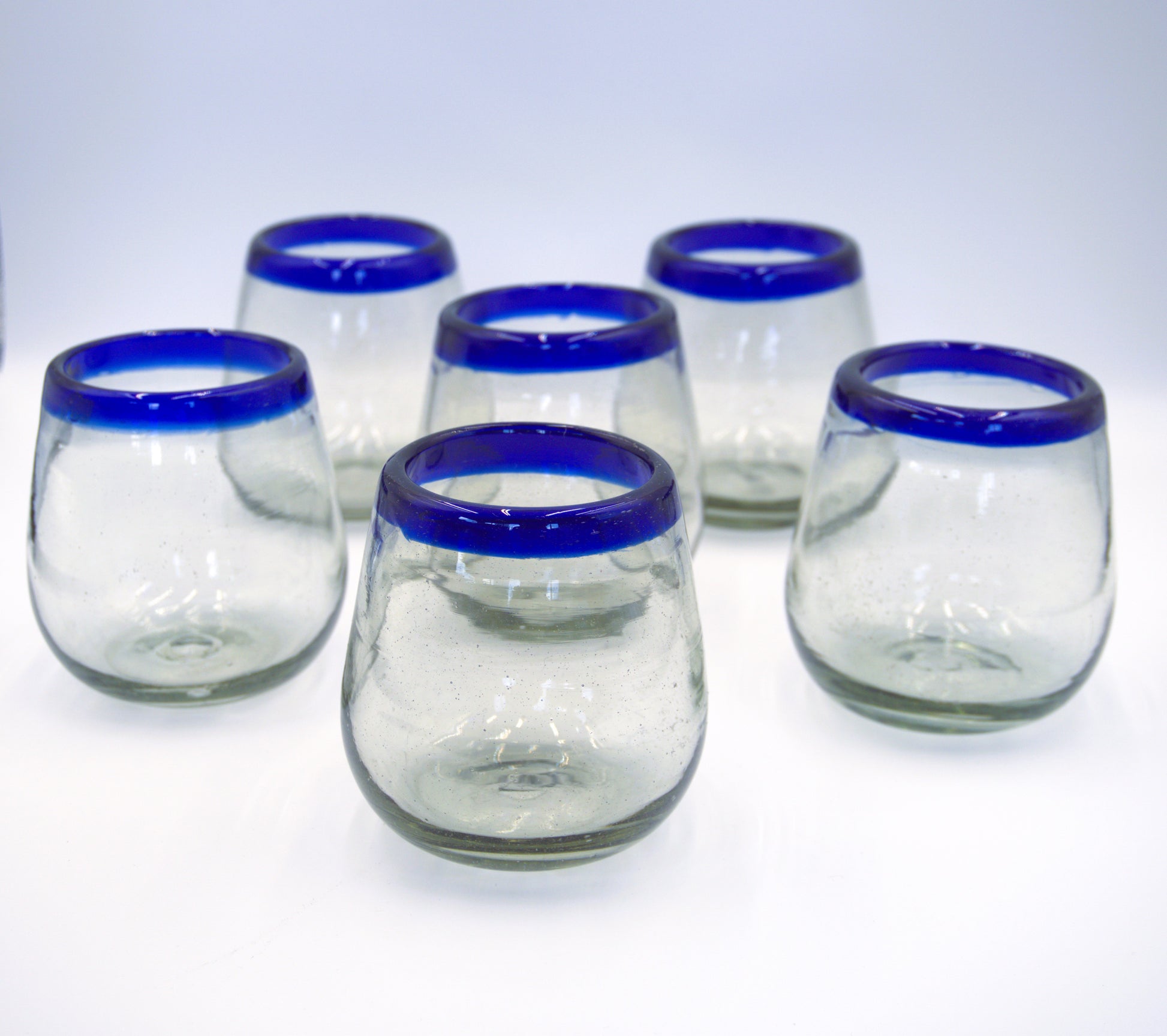 Set de 6 Vasos de Vidrio Soplado Forma Bola