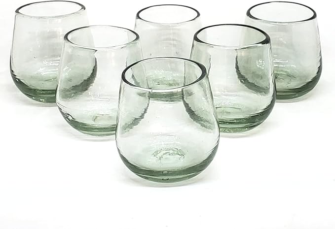 6 VASOS DE VIDRIO (MOD. BOLA CRISTAL COMPLETO)