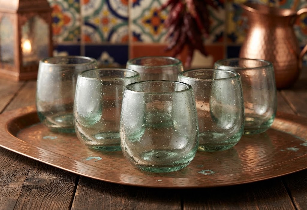 6 VASOS DE VIDRIO (MOD. BOLA CRISTAL COMPLETO)
