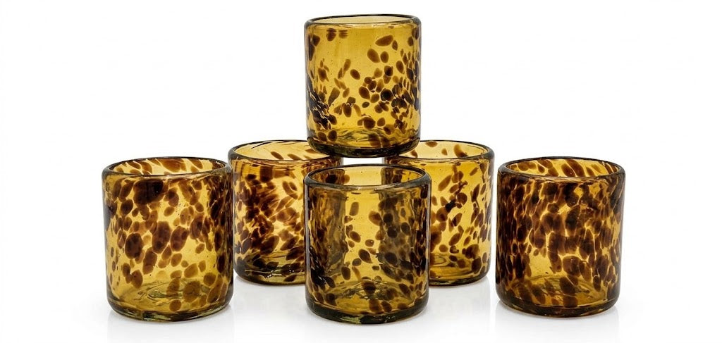 6 VASOS DE VIDRIO 8X10CM (MOD.CAREY)