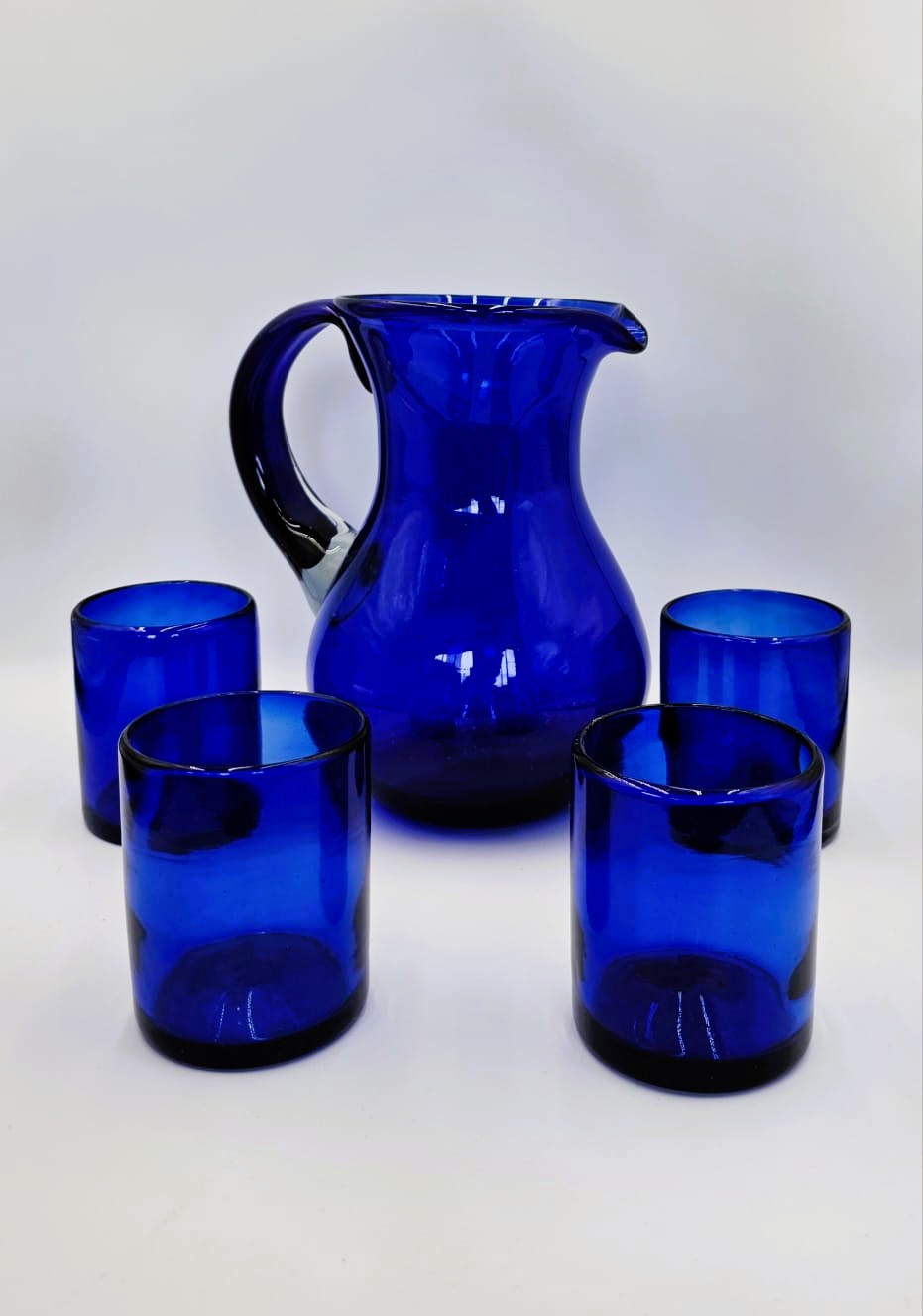 6 VASOS DE 8X13CM (MOD. SOLIDO COBALTO)