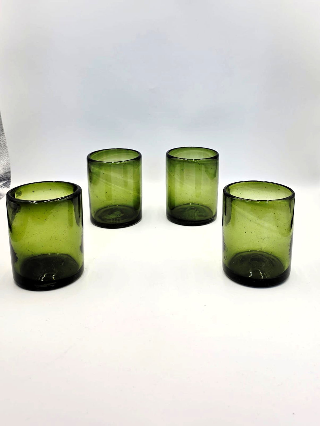 Set de 6 Vasos de Vidrio Soplado Verde Olivo – 10 oz