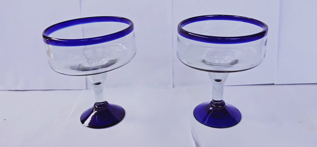 Set de 4 Copas Margarita de Vidrio Soplado Posta Cobalto – 16 oz