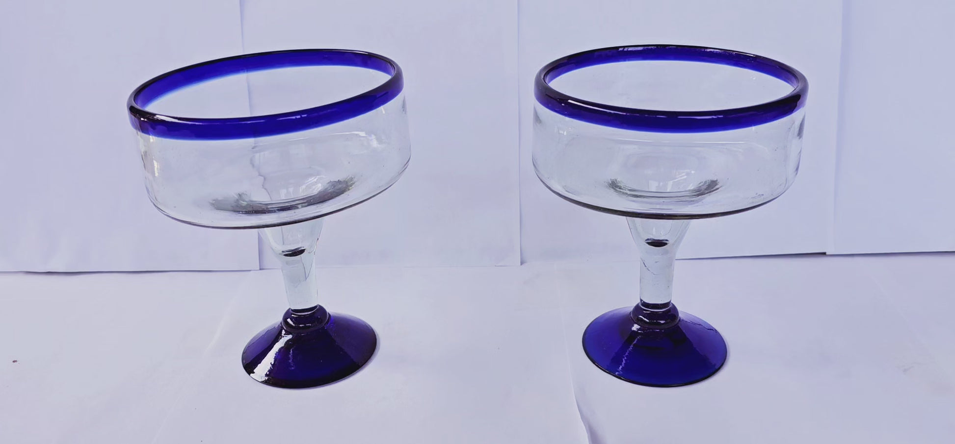 Set de 4 Copas Margarita de Vidrio Soplado Posta Cobalto – 16 oz