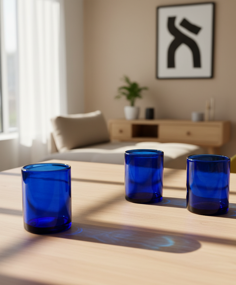 6 VASOS DE 8X13CM (MOD. SOLIDO COBALTO)