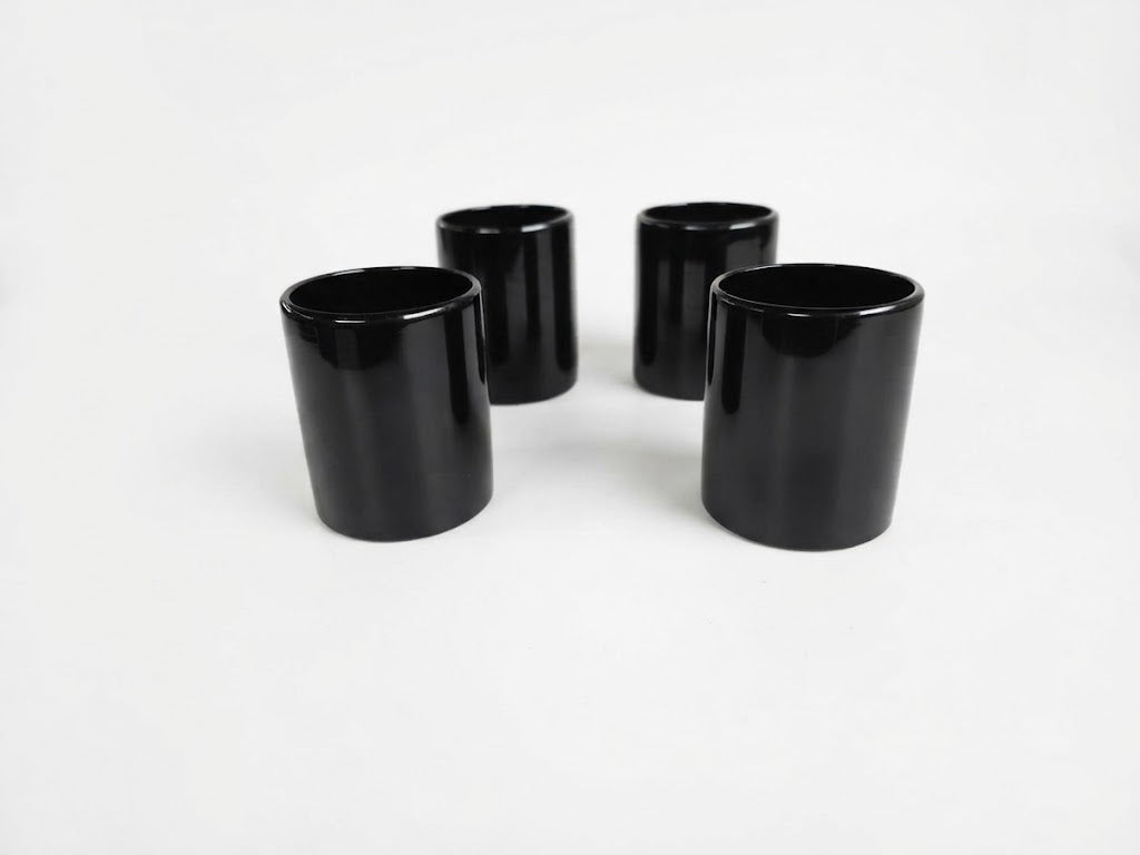 6 VASOS DE VIDRIO 8X10CM (MOD. SOLIDO GRIS OBSCURO)